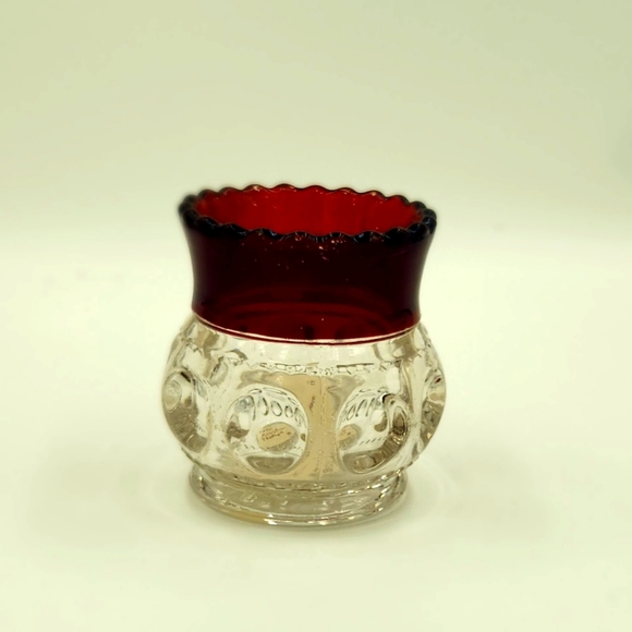 Kings Crown ruby glass spoon holder - Picture 1 of 3